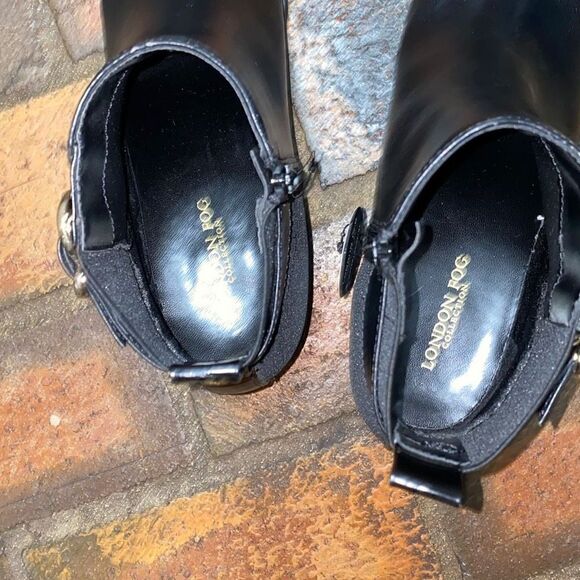 London Fog collection water resistant black ankle boots LFW-HARMONY size 7 NEW - Picture 9 of 13